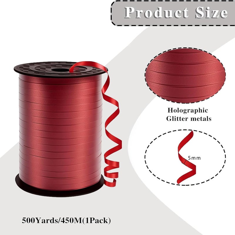 weizedm 500 Yard Premium Red Curling Ribbon,Curling Ribbon for Gift Wrapping, Balloon String,for Gift Wrapping ，Party Decoration Crafting,for Florist Flower - Image 2